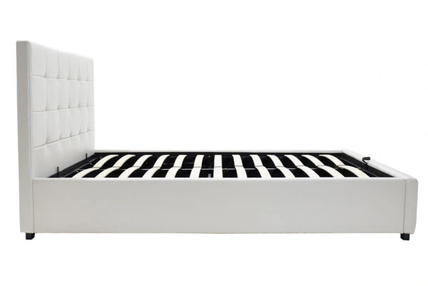Κρεβάτι Roi 160x200 PU λευκό ματ + αποθηκευτικό χώρο