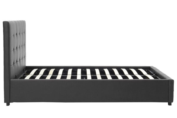 Κρεβάτι Roi 160x200 PU μαύρο ματ + αποθηκευτικό χώρο