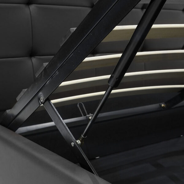 Κρεβάτι Roi 160x200 PU μαύρο ματ + αποθηκευτικό χώρο