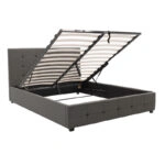 Κρεβάτι Roi  160x200 ύφασμα ανθρακί + αποθηκευτικό χώρο