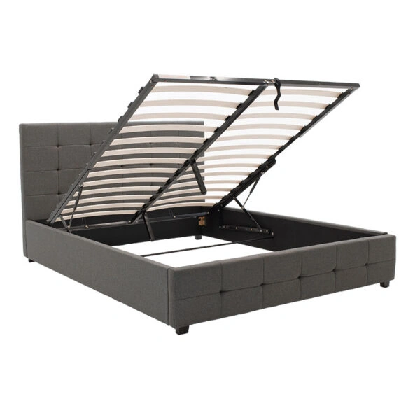 Κρεβάτι Roi  160x200 ύφασμα ανθρακί + αποθηκευτικό χώρο