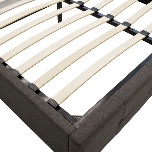 Κρεβάτι Roi  160x200 ύφασμα ανθρακί + αποθηκευτικό χώρο