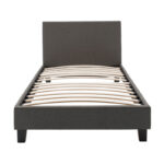 Κρεβάτι Nevil μονό 100x200 με ύφασμα χρώμα ανθρακί