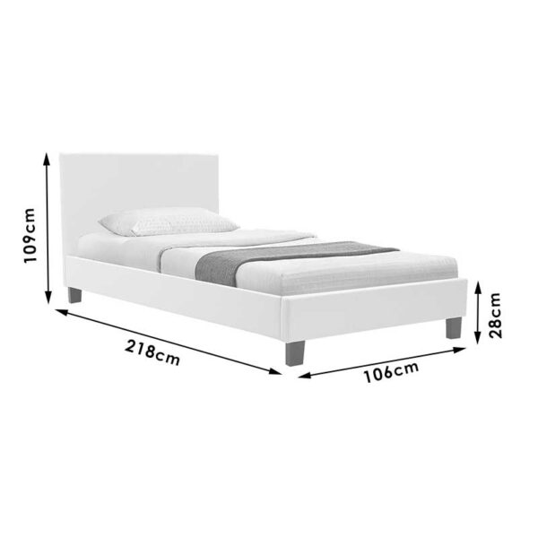 Κρεβάτι Nevil μονό 100x200 με ύφασμα χρώμα ανθρακί