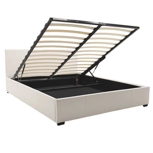 Κρεβάτι Norse  pu λευκό με αποθηκευτικό χώρο 160x200εκ