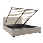 Κρεβάτι Norse  διπλό ύφασμα εκρού με αποθηκευτικό χώρο 160x200εκ