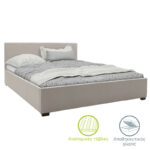 Κρεβάτι Norse  διπλό ύφασμα εκρού με αποθηκευτικό χώρο 160x200εκ