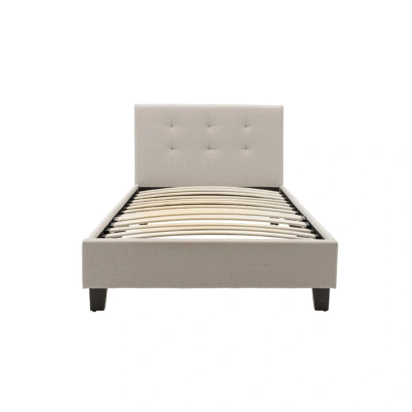 Κρεβάτι Mago  ύφασμα εκρού 100x200εκ