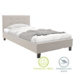 Κρεβάτι Mago  ύφασμα εκρού 100x200εκ