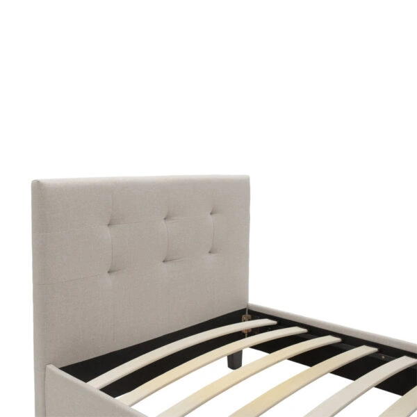 Κρεβάτι Mago  ύφασμα εκρού 100x200εκ