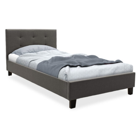 Κρεβάτι Mago pakoworld ύφασμα ανθρακί 100x200εκ