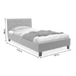 Κρεβάτι Mago  ύφασμα ανθρακί 100x200εκ