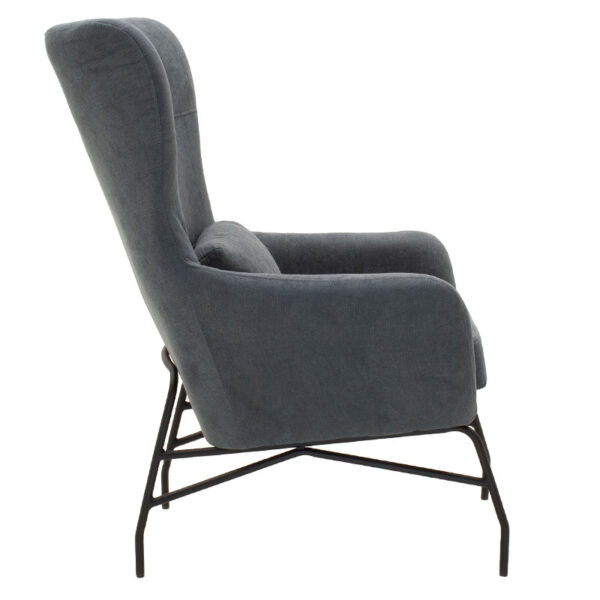 Πολυθρόνα - μπερζέρα Rimbo με ύφασμα γκρι 66x81x102εκ