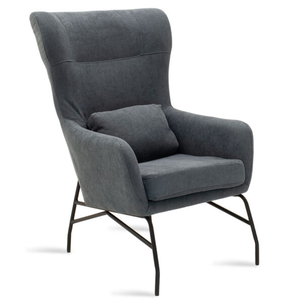 Πολυθρόνα - μπερζέρα Rimbo με ύφασμα γκρι 66x81x102εκ