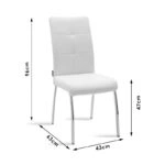 Καρέκλα Ariadne PU λευκό-πόδι χρωμίου