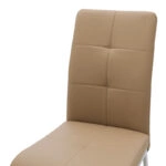 Καρέκλα Ariadne PU μόκα-πόδι χρωμίου