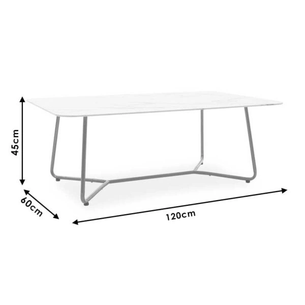 Τραπέζι σαλονιού Paris  γυαλί 8mm σχέδιο μαρμάρου-χρυσό 120x80x45εκ