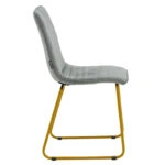 Καρέκλα Amalia  βελούδο γκρι-χρυσό πόδι