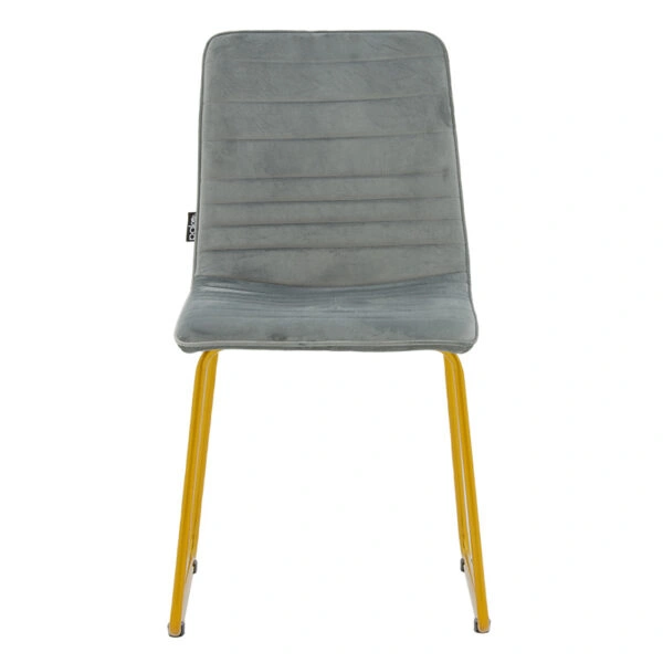 Καρέκλα Amalia  βελούδο γκρι-χρυσό πόδι