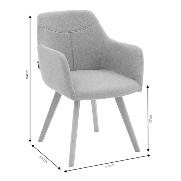 Πολυθρόνα Nasima  ύφασμα γκρι-φυσικό 57x58x84εκ