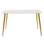 Τραπέζι Paris οβάλ γυαλί 8mm λευκό μαρμάρου-χρυσό 150x80x75εκ