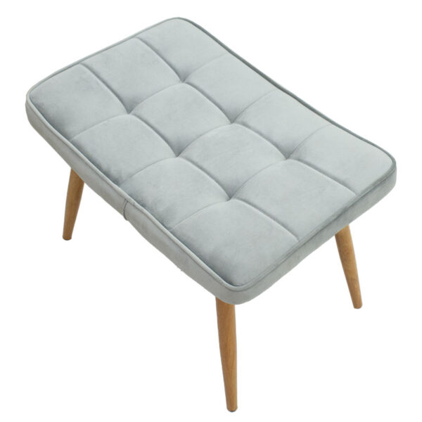 Πολυθρόνα Maddison με υποπόδιο-μαξιλάρι  βελούδο γκρι-φυσικό 68x72x98εκ