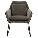 Πολυθρόνα Mira  βελούδο ανθρακί-μαύρο 65x69x86εκ