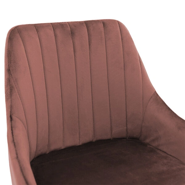 Σκαμπό bar Patrin  μεταλλικό μαύρο-βελούδο σάπιο μήλο