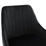 Σκαμπό bar Patrin  μεταλλικό μαύρο-βελούδο μαύρο