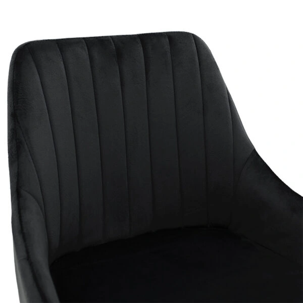 Σκαμπό bar Patrin  μεταλλικό μαύρο-βελούδο μαύρο