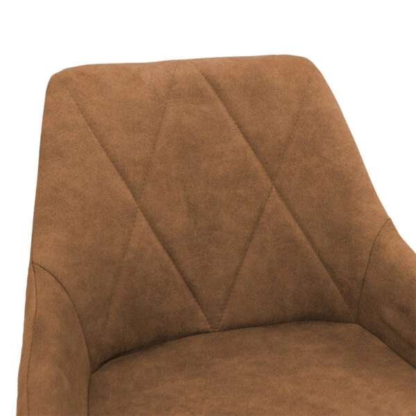 Σκαμπό bar Empower  μεταλλικό μαύρο-ύφασμα antique καφέ