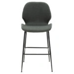 Σκαμπό bar Impel  μεταλλικό μαύρο-ύφασμα ανθρακί