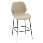 Σκαμπό bar Impel  μεταλλικό μαύρο-ύφασμα μπεζ
