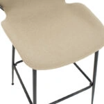 Σκαμπό bar Impel  μεταλλικό μαύρο-ύφασμα μπεζ