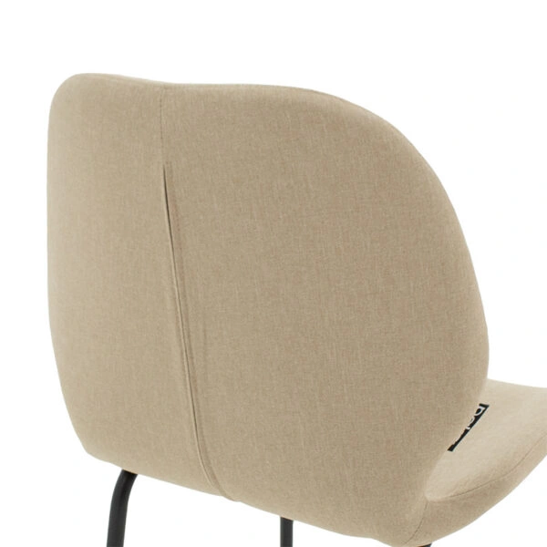 Σκαμπό bar Impel  μεταλλικό μαύρο-ύφασμα μπεζ