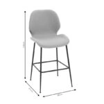 Σκαμπό bar Impel  μεταλλικό μαύρο-ύφασμα μπεζ