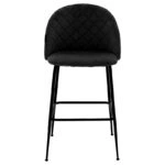 Σκαμπό bar Kudos  μεταλλικό μαύρο-βελούδο μαύρο
