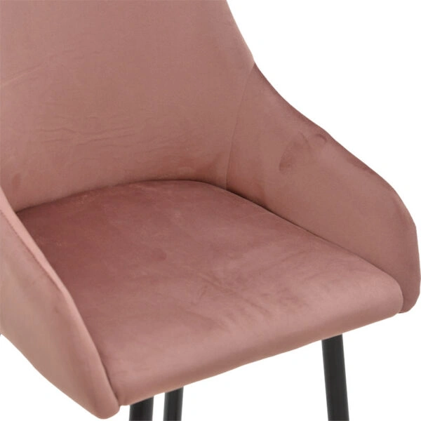 Σκαμπό bar Lithe  μεταλλικό μαύρο χρυσό-βελούδο σάπιο μήλο 47x44x98εκ