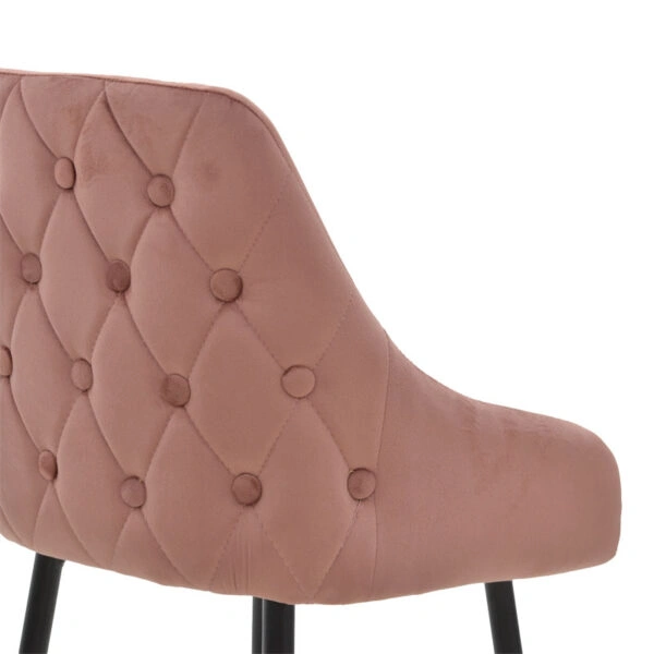 Σκαμπό bar Lithe  μεταλλικό μαύρο χρυσό-βελούδο σάπιο μήλο 47x44x98εκ