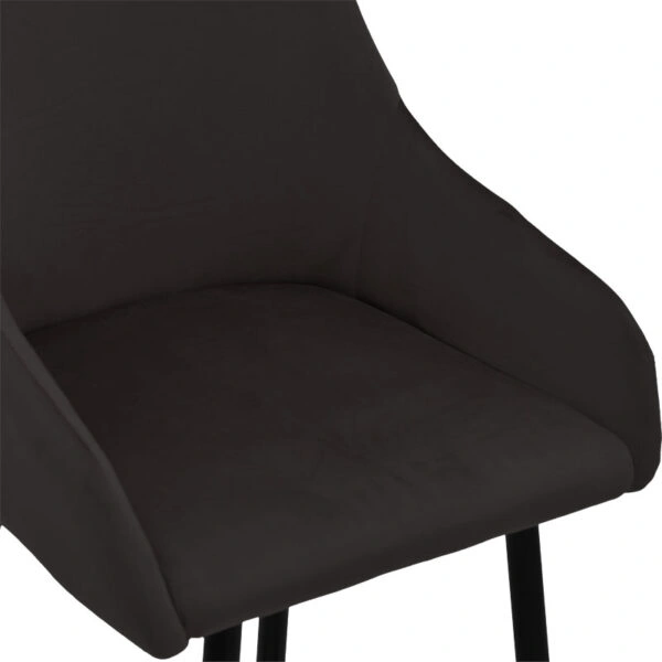 Σκαμπό bar Lithe  μεταλλικό μαύρο χρυσό-βελούδο μαύρο 47x44x98εκ