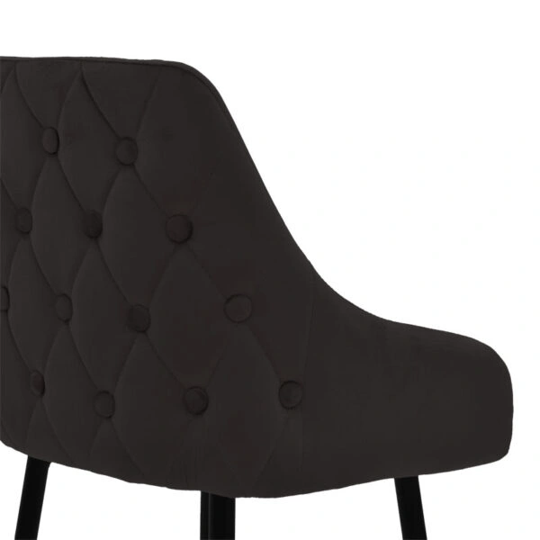 Σκαμπό bar Lithe  μεταλλικό μαύρο χρυσό-βελούδο μαύρο 47x44x98εκ