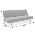 Καναπές-κρεβάτι Travis  3θέσιος με ύφασμα μπεζ 175x83x74εκ