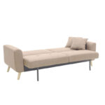 Καναπές-κρεβάτι Carmelo  με μπεζ-καφέ ύφασμα 214x80x86εκ