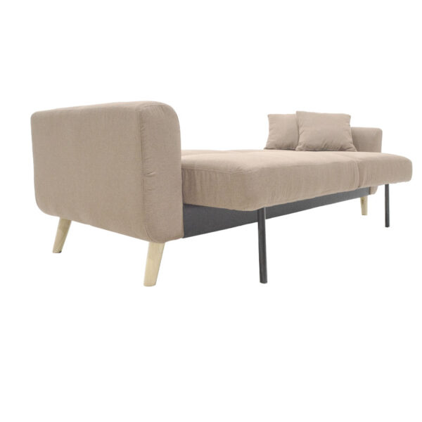 Καναπές-κρεβάτι Carmelo  με μπεζ-καφέ ύφασμα 214x80x86εκ