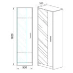 Ντουλάπα ρούχων Astra μονόφυλη χρώμα sonoma-λευκό 50x32x182εκ