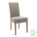 Καρέκλα Ditta  PU γκρι-πόδι μασίφ ξύλο sonoma