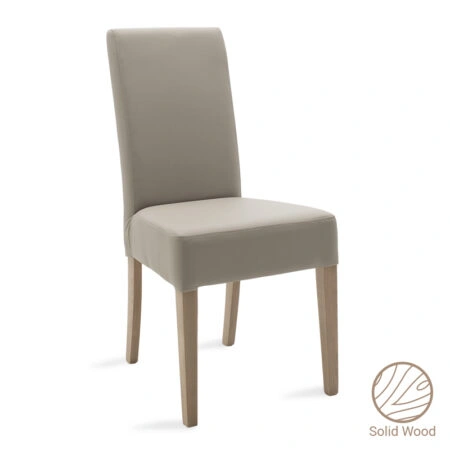 Καρέκλα Ditta  PU γκρι-πόδι μασίφ ξύλο sonoma