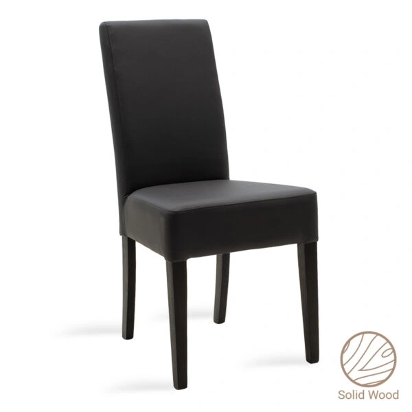 Καρέκλα Ditta  PU ανθρακί-πόδι μασίφ ξύλο wenge