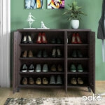 Παπουτσοθήκη-ντουλάπι MANTAM 16 ζεύγων χρώμα καρυδί 115,5x40x92εκ