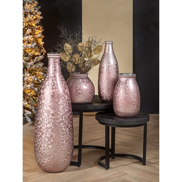 Βάζο-Φανάρι Μοβ Γυαλί 20cm